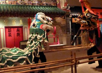Lion Dance Exhibit at Hong Kong History Museum