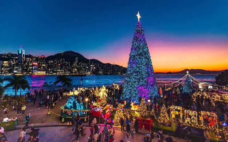 Hong Kong Christmas Tree and Decorations West Kowloon