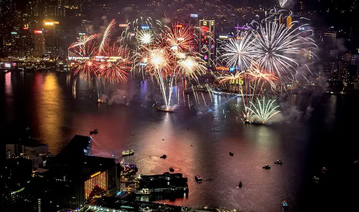 New Year's Eve Countdown views  from TST top of Sky100